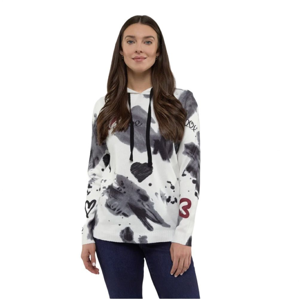 Le Grenier Graphic Hoodie Hearts Peace Print Size Medium - Picture 5 of 10